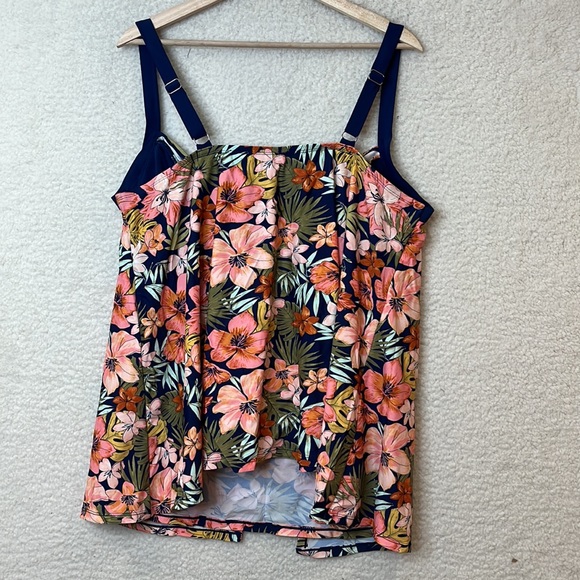 NWT Heat Womens Swimwear Tiki Beach Tankini High Waisted Two Piece Swimsuit 22W - Picture 8 of 13